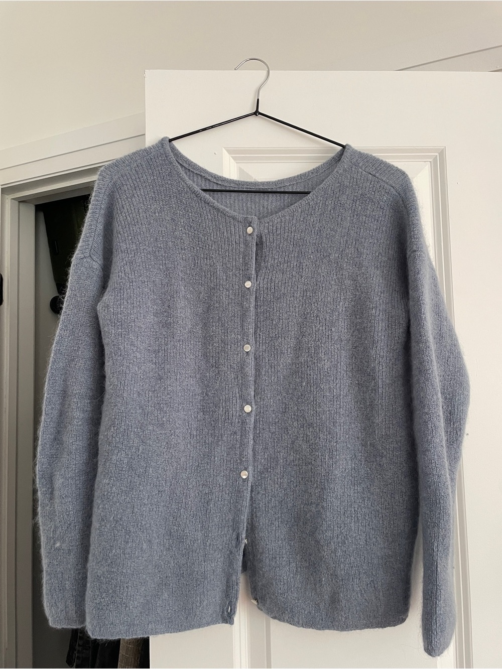 Sezane Vintage Blue Gaspair Cardigan